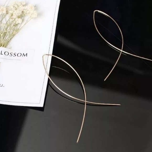 Boutique Jewelry - 💖 2/$30 Minimalist dainty gold plated simple casual fish hoop earrings